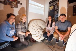 Students, Melissa Coleman, Lia Doolan, Orlan Gorman and Gary McGirr at their project for Culture Night at Johnston's Court, Sligo. .Photo: James Connolly / PicSell8.21SEP12.