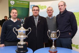 IT Sligo will host the annual Women's Soccer Colleges Association of Ireland's (WSCAI) Intervarsities Tournament on February 7th, 8th and 9th. The Tournament is the most prestigious event in Women College Soccer and this will be the first time IT Sligo has hosted the event since it began in 1983. Pictured here from left to right are Ross Lappin, Sports Development Officer; Noel Kennedy, FAI, Sligo/Leitrim Secretary; Gerry Dalton, DSC Secretary and  Joe Collery, DSC Chairperson