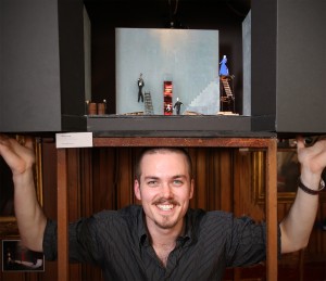 Diarmuid O Flaherty from IT Sligo , winner of the 2013 Yeats Design Residency in the Abbey Theatre 2