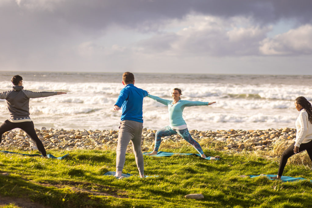 IT Sligo Students doing yoga in Sligo