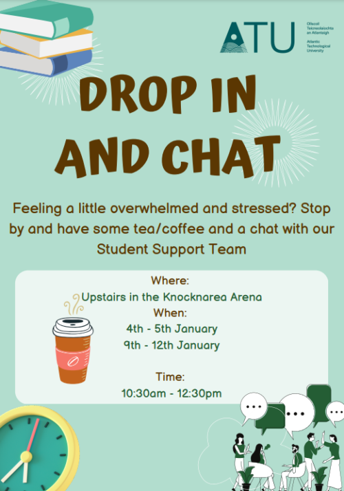 Drop in and chat poster